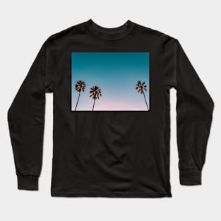 Palm trees, Tropical landscape palms, Sky, Nature print Long Sleeve T-Shirt